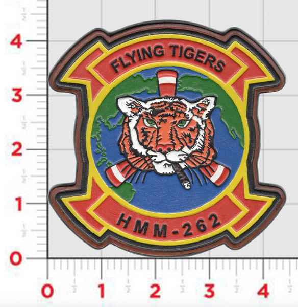 Officially Licensed HMM-262 Flying Tigers Hand Painted Leather Patch