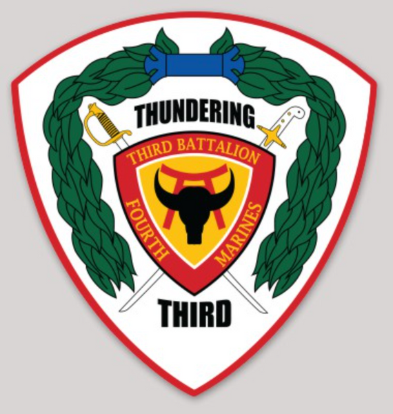 Officially Licensed USMC 3rd Battalion 4th Marines Thundering Third Sticker