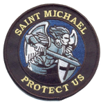 St. Michael Patch for Law Enforcement, Blue Background- With Hook and Loop