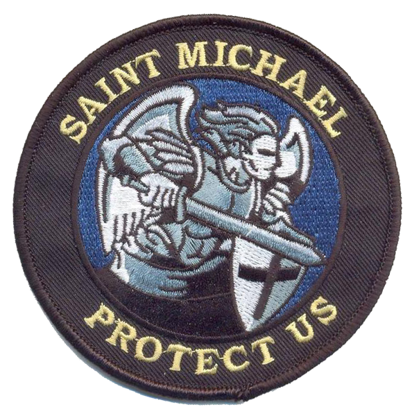 St. Michael Patch for Law Enforcement, Blue Background- With Hook and Loop