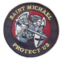 St. Michael Patch for Firefighters, Red Background- No Hook and Loop Patch