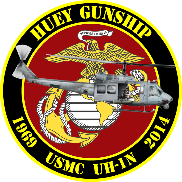 USMC UH-1N Huey Gunship Commemorative Sticker