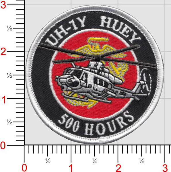 Officially Licensed USMC UH-1Y Huey Flight Hours Patch