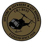 OD Green UH-1 Huey Sticker