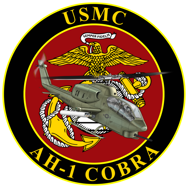 Officially Licensed USMC AH-1 Cobra Commemorative Sticker