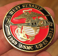 Officially Licensed USMC UH-1N Huey Gunship Commemorative Coin