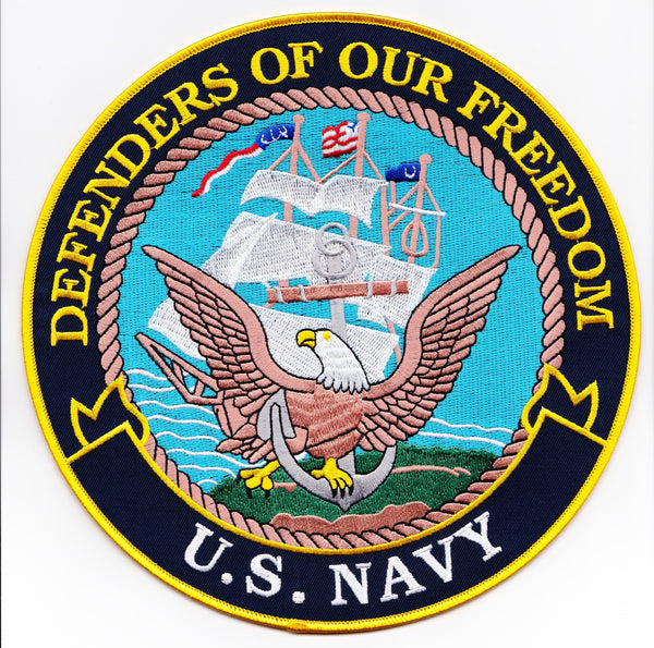 Officially Licensed US Navy 8" Large Embroidered Patch