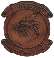 Officially Licensed US Navy VAQ-138 Yellow Jackets Leather patches