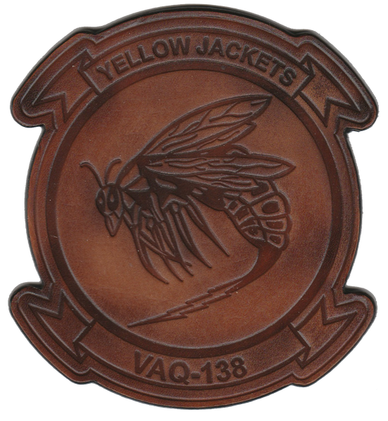 Officially Licensed US Navy VAQ-138 Yellow Jackets Leather patches