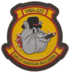 Officially Licensed USMC VMA-223 Great American Bulldogs Leather Squadron Patches
