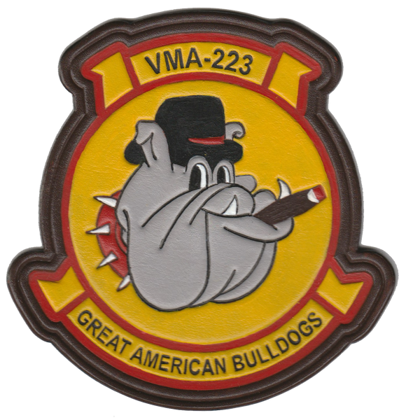 Officially Licensed USMC VMA-223 Great American Bulldogs Leather Squadron Patches