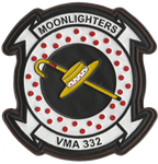 Officially Licensed USMC VMA-332 Moonlighters Hand Painted Leather Patch