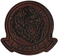 Officially Licensed USMC VMA-542 Tigers Hand Painted Leather Patch