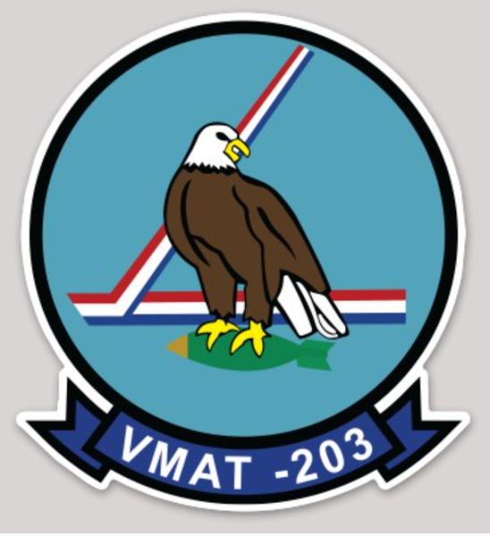 Officially Licensed USMC VMAT-203 Skyhawks Sticker