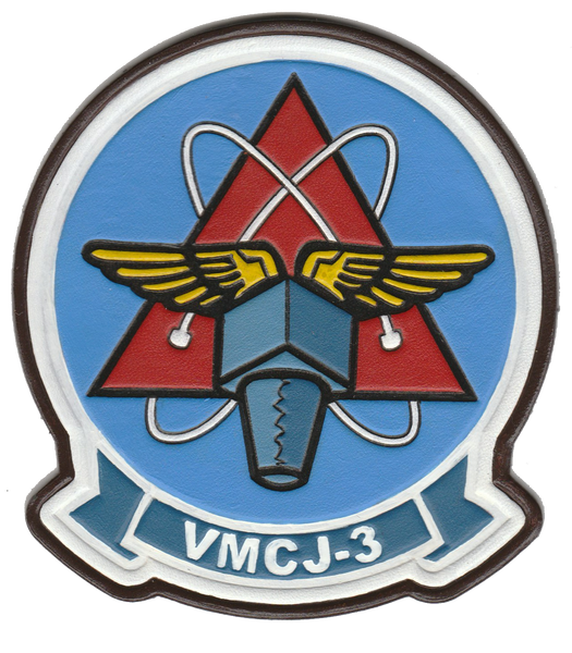 Officially Licensed USMC VMCJ-3 Sharkfins Hand Painted Leather Patch