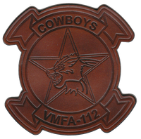 Officially Licensed USMC VMFA-112 Cowboys Leather Patch