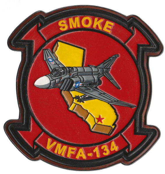 Officially Licensed USMC VMFA-134 Smoke F-4 Phantom Leather Patches