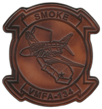 Officially Licensed USMC VMFA-134 Smoke F-4 Phantom Leather Patches