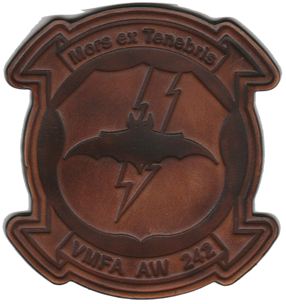 Officially Licensed USMC VMFA(AW)-242 Bats Leather Patches