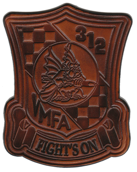 Officially Licensed USMC VMFA-312 Checkerboards Leather Squadron Patches