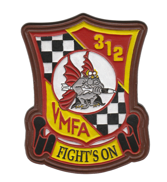 Officially Licensed USMC VMFA-312 Checkerboards Leather Squadron Patches