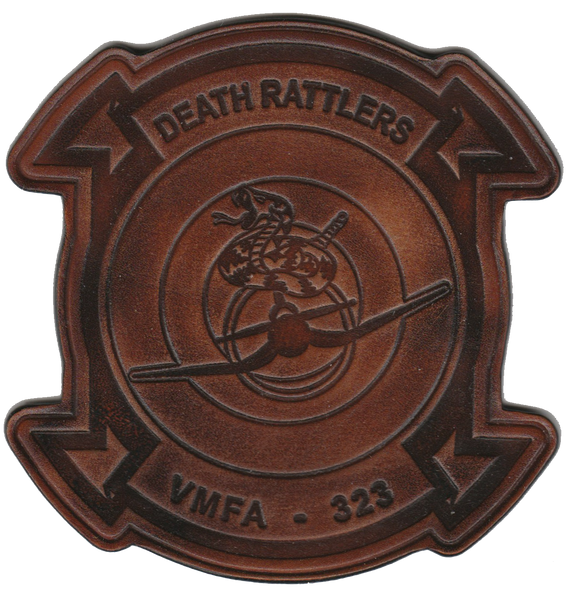 Officially Licensed USMC VMFA-323 Death Rattlers Leather Patches