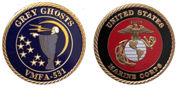 Officially Licensed USMC VMFA-531 Grey Ghosts Coin