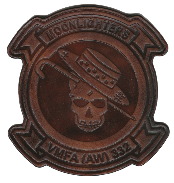 Officially Licensed USMC VMFA(AW)-332 Moonlighters Leather Patches