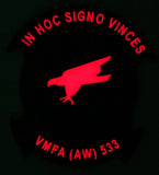 Officially Licensed USMC VMFA (AW)-533 Hawks PVC Blackout Patch