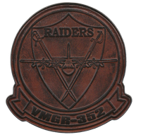 Officially Licensed USMC VMGR-352 Raiders Leather Patches
