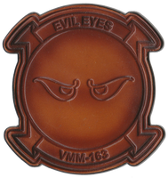 Officially Licensed USMC VMM-163 Evil Eyes Leather Patches