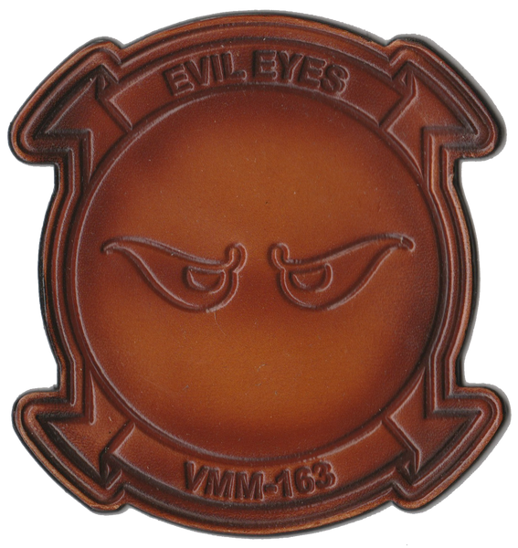 Officially Licensed USMC VMM-163 Evil Eyes Leather Patches