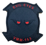 Officially Licensed USMC VMM-163 Evil Eyes Blackout Embroidered Patch