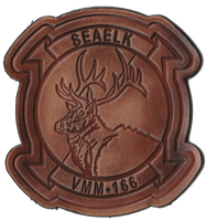 Officially Licensed USMC VMM-166 Seaelks Leather Patch