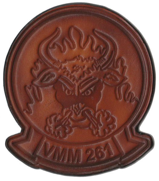 Officially Licensed USMC VMM-261 Raging Bulls Leather Patches