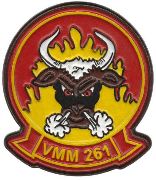 Officially Licensed USMC VMM-261 Raging Bulls Leather Patches