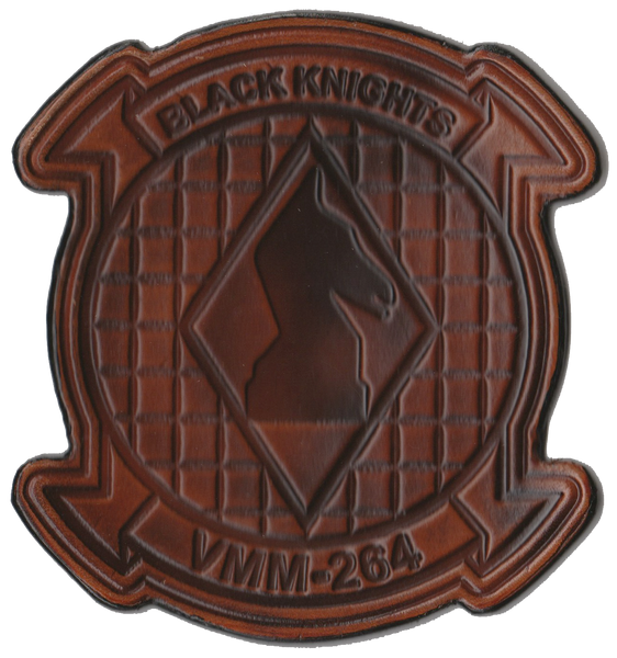 Officially Licensed USMC VMM-264 Black Knights Leather Patches