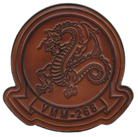 Officially Licensed USMC VMM-268 Red Dragons Leather Patch