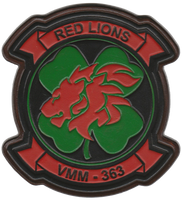 Officially Licensed USMC VMM-363 Red Lions Leather Patches