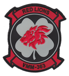 Officially Licensed USMC VMM-363 Lucky Red Lions PVC GITD Patch