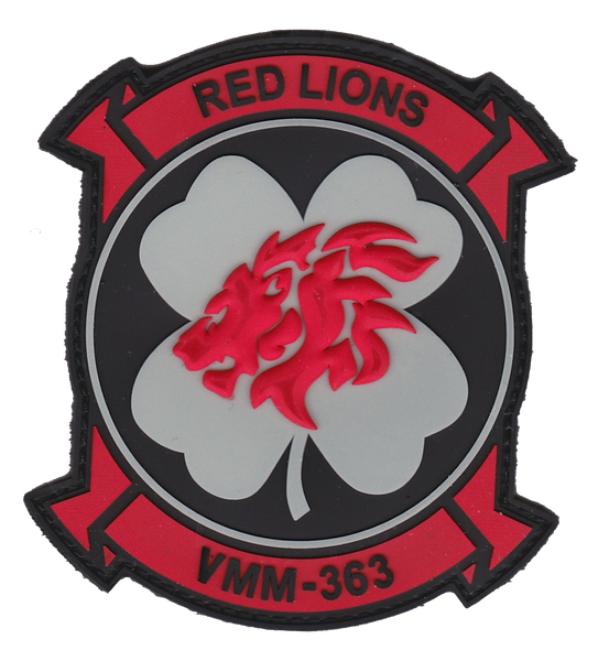 Officially Licensed USMC VMM-363 Lucky Red Lions PVC GITD Patch
