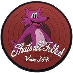 VMM-364 Purple Foxes That's All Folks PVC Patches