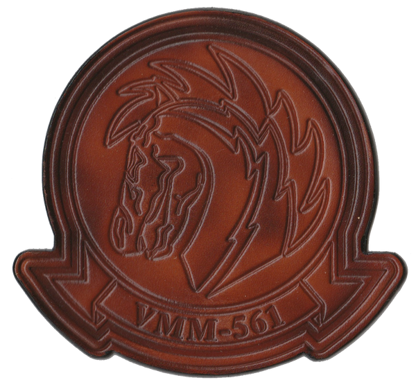 Officially Licensed USMC VMM-561 Pale Horse Leather Patches