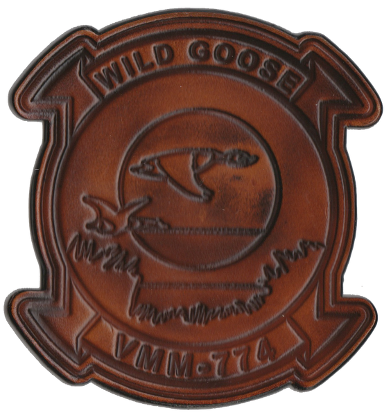 Officially Licensed USMC VMM-774 Wild Goose Leather Patches