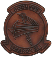 Officially Licensed US Navy VT-27 Boomers Leather Squadron Patches