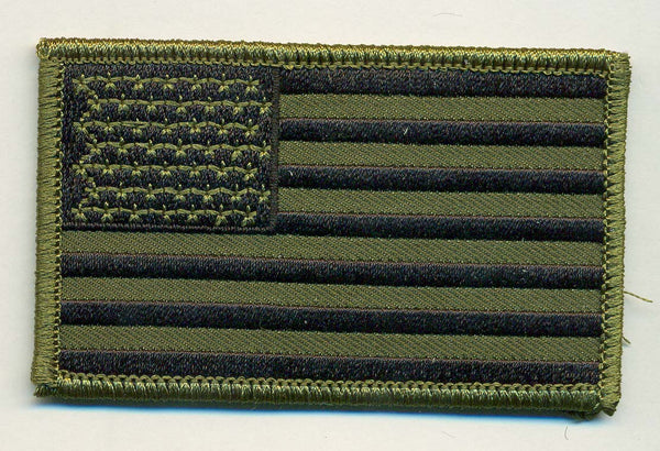 US Flag, OD Green/Black