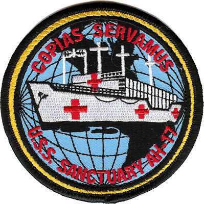 Officially Licensed US Navy USS Sanctuary AH-17 Patch