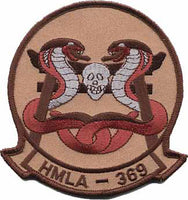 Officially Licensed USMC HMLA-369 Gunfighters Desert Tan Patch