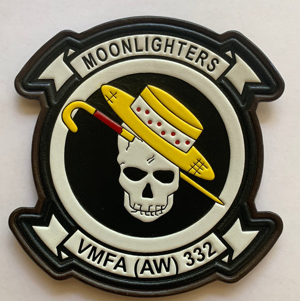 Officially Licensed USMC VMFA(AW)-332 Moonlighters Leather Patches
