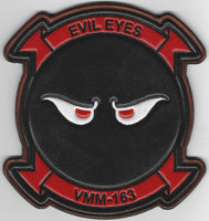 Officially Licensed USMC VMM-163 Evil Eyes Leather Patches